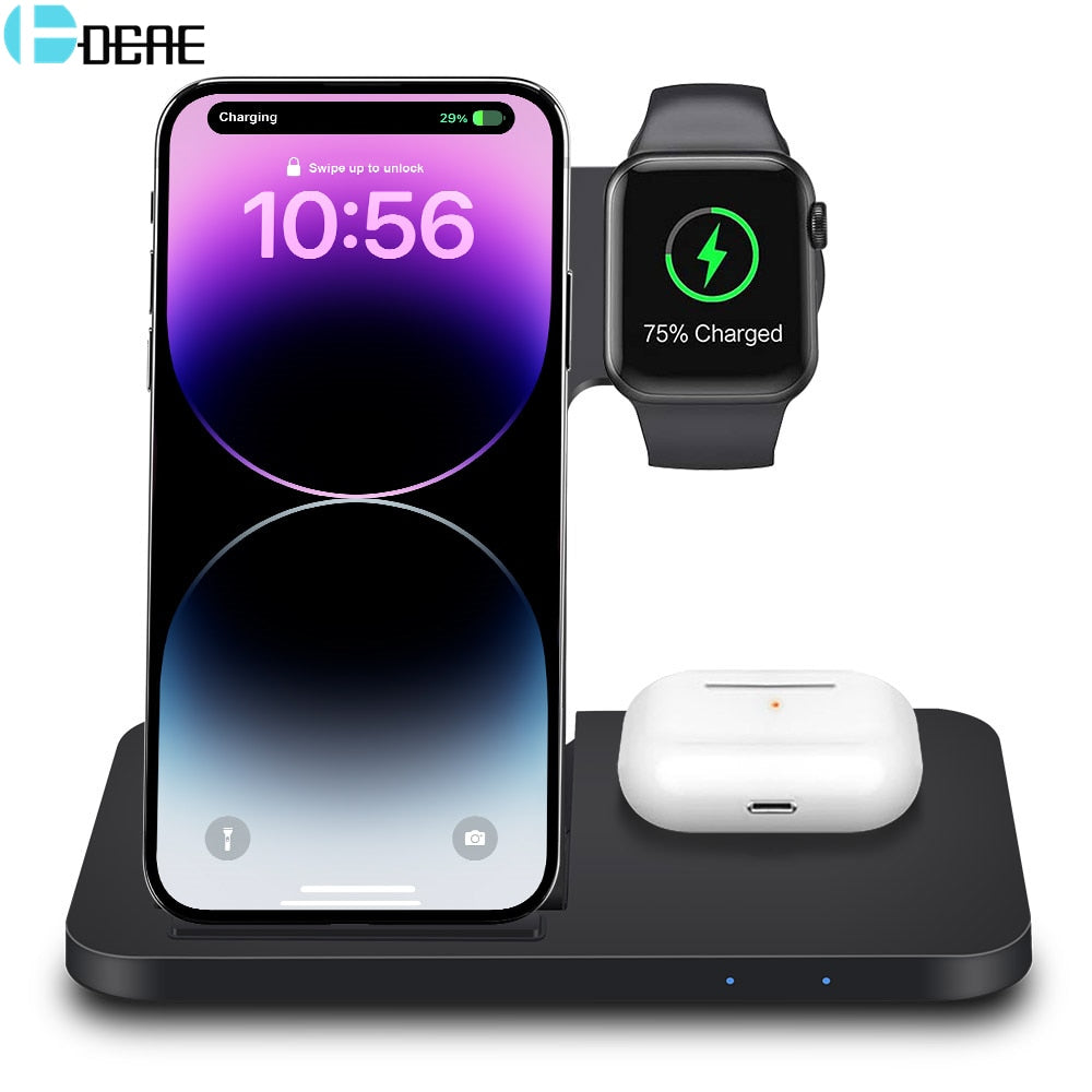 The Ultimate 3-in-1 Wireless Fast Charger Dock Station.