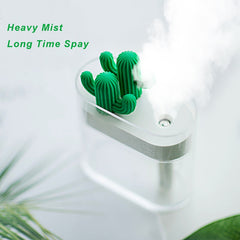 160ML Ultrasonic Air Humidifier Clear Cactus Color Light. Color White.